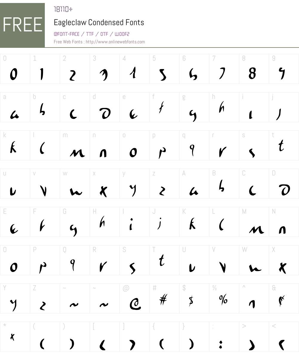 Eagleclaw Condensed Font Screenshots