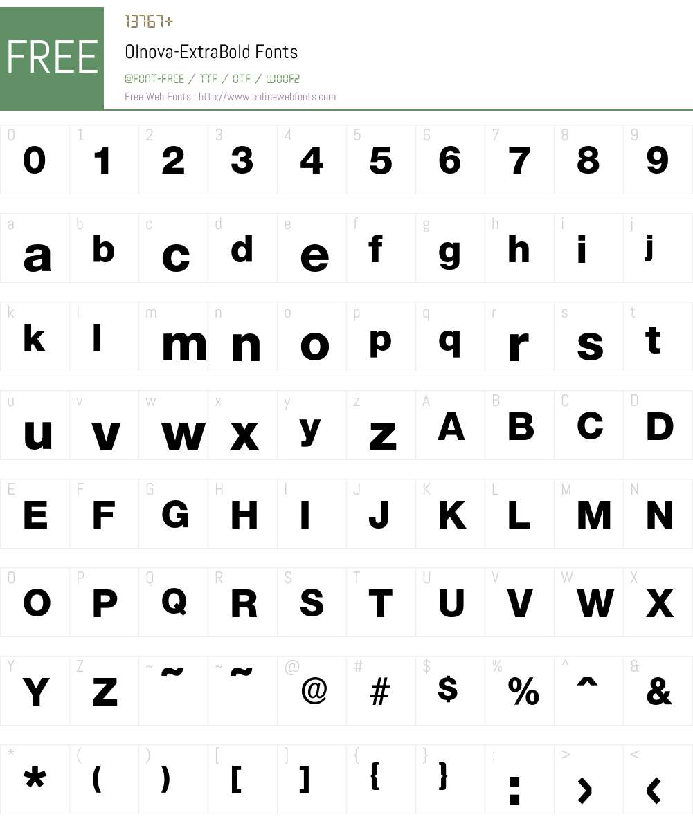 Olnova-ExtraBold Font Screenshots