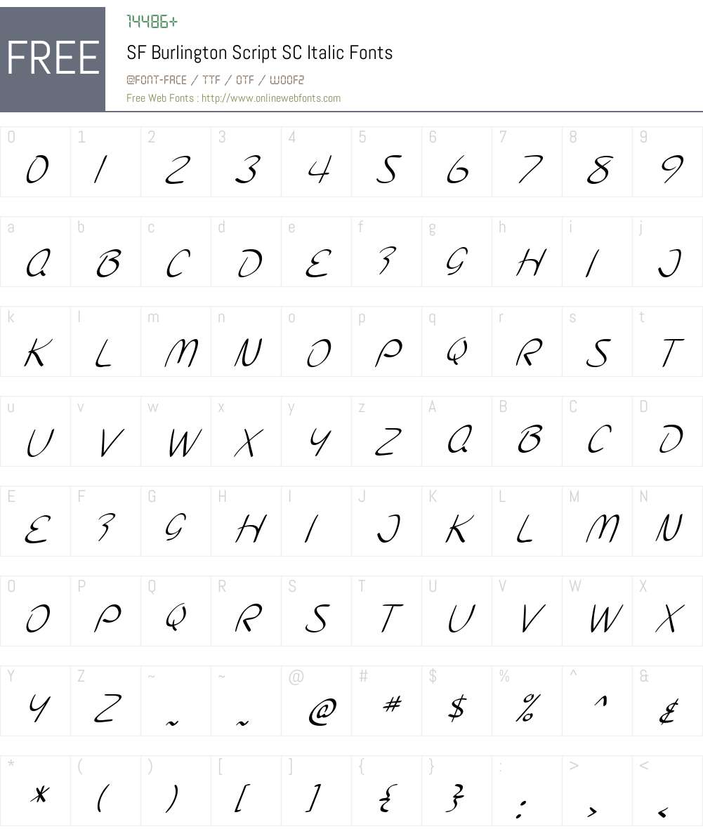 SF Burlington Script SC Font Screenshots