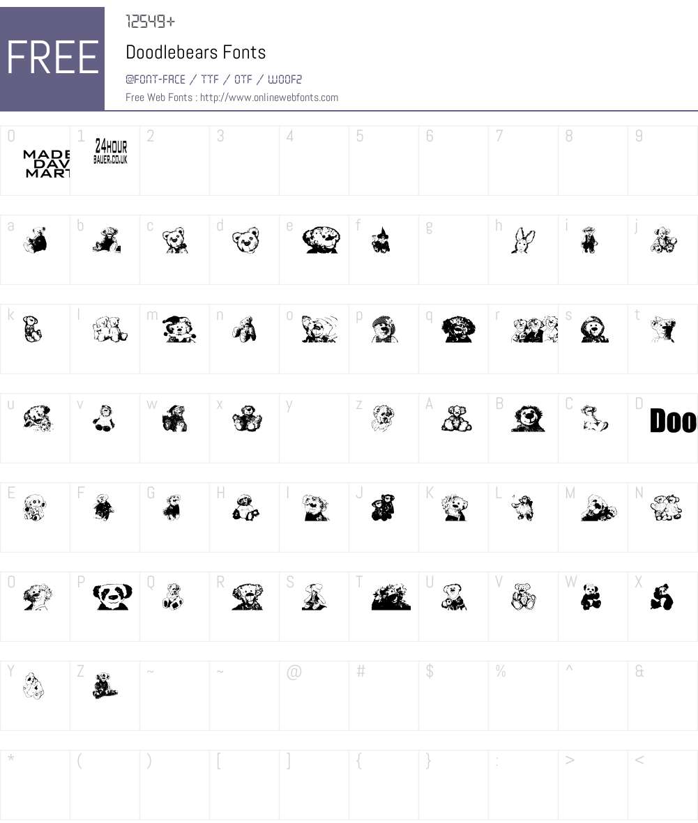 Doodlebears Font Screenshots