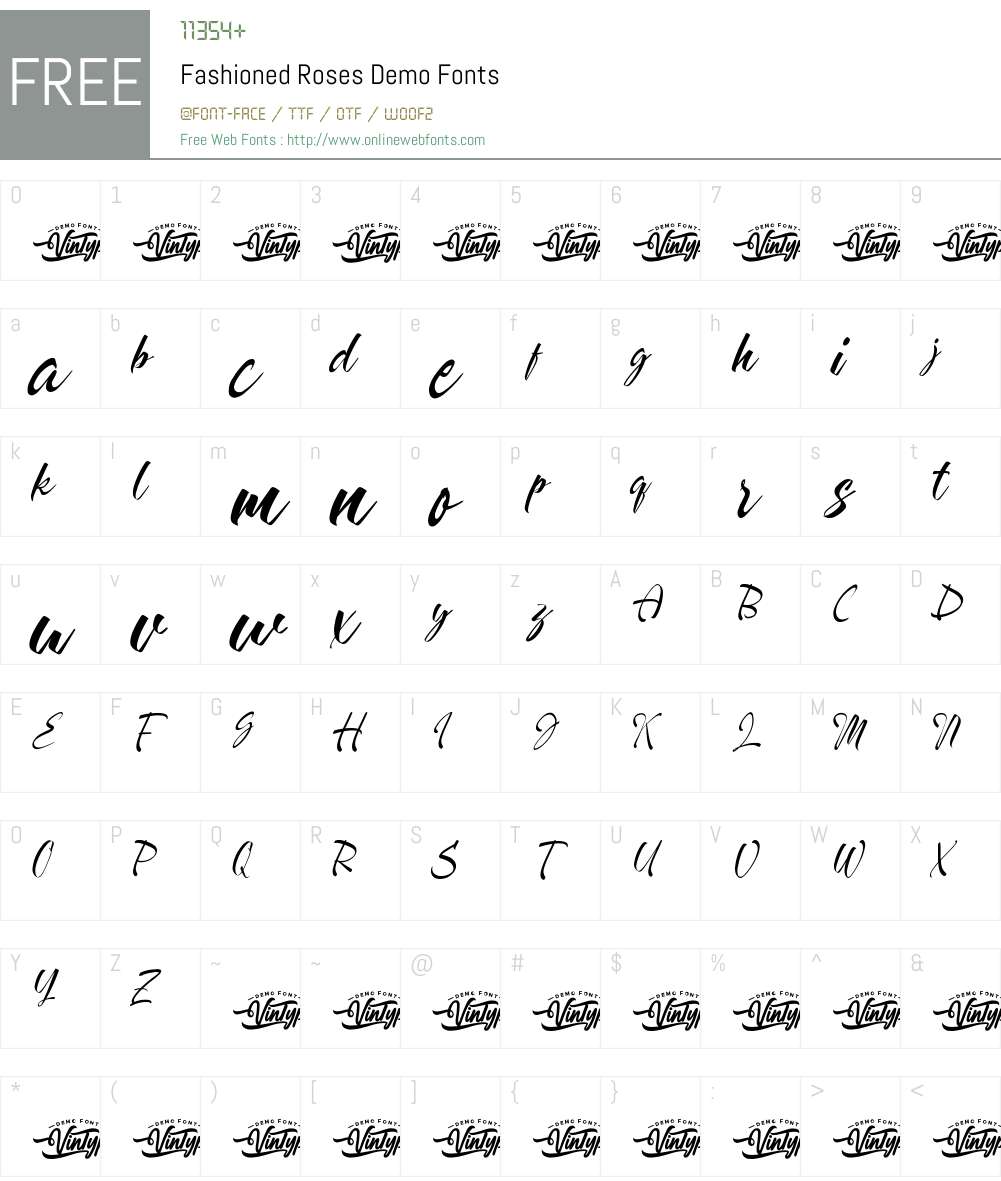 Fashioned Roses Demo 1.001;Fontself Maker 3.5.7 Fonts Free Download ...