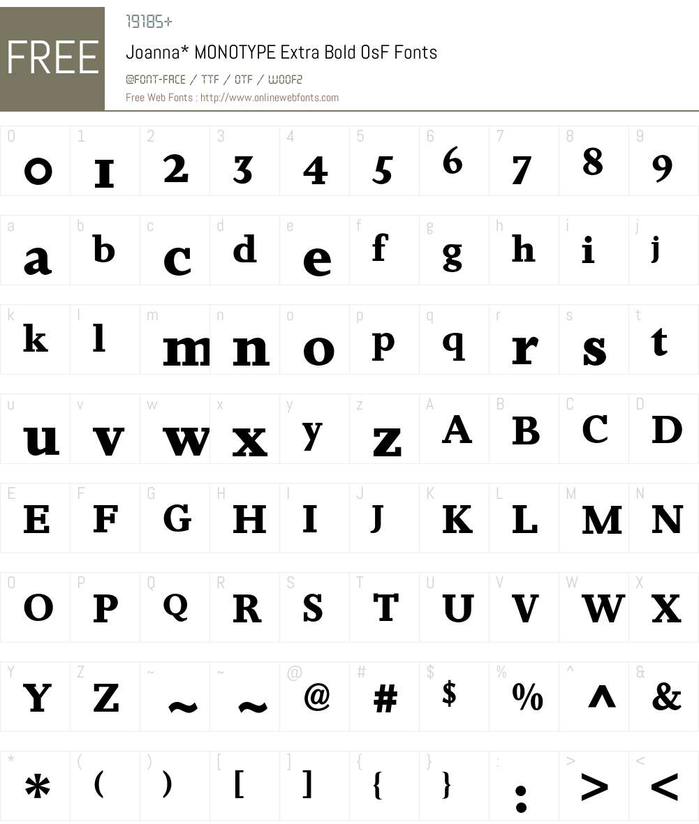 Joanna BQ Font Screenshots