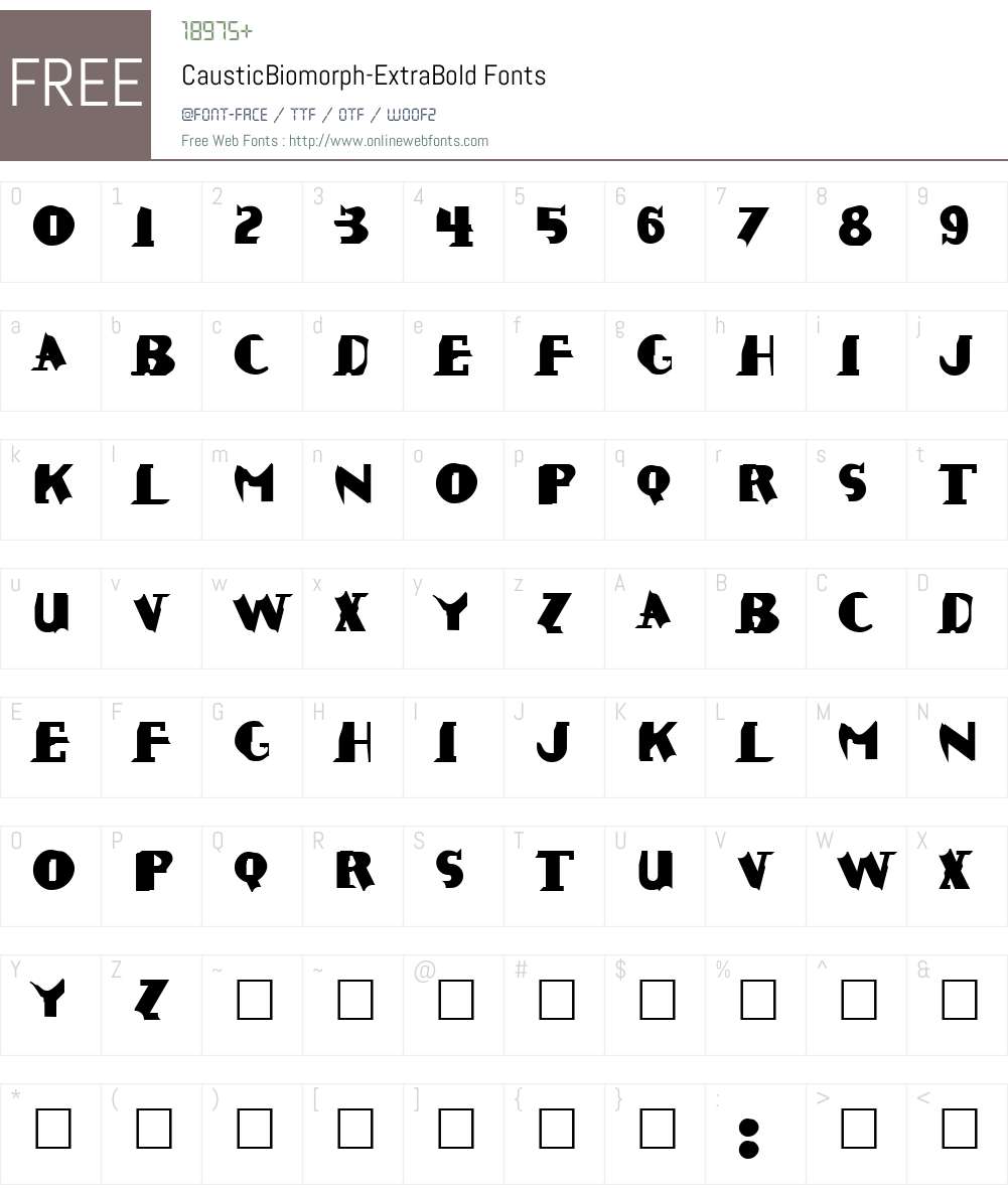 CausticBiomorph-ExtraBold Font Screenshots