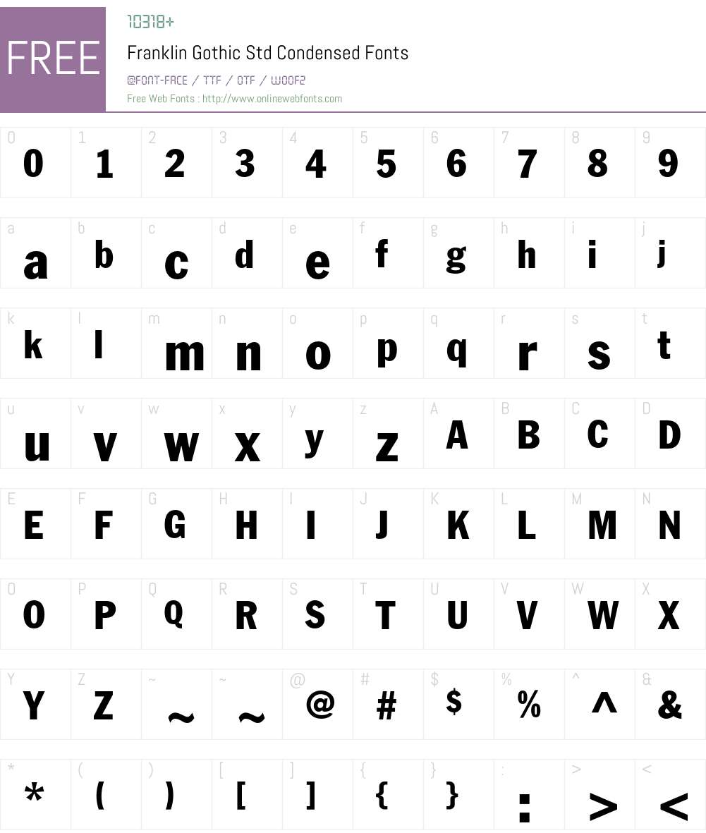 Franklin Gothic Std Font Screenshots