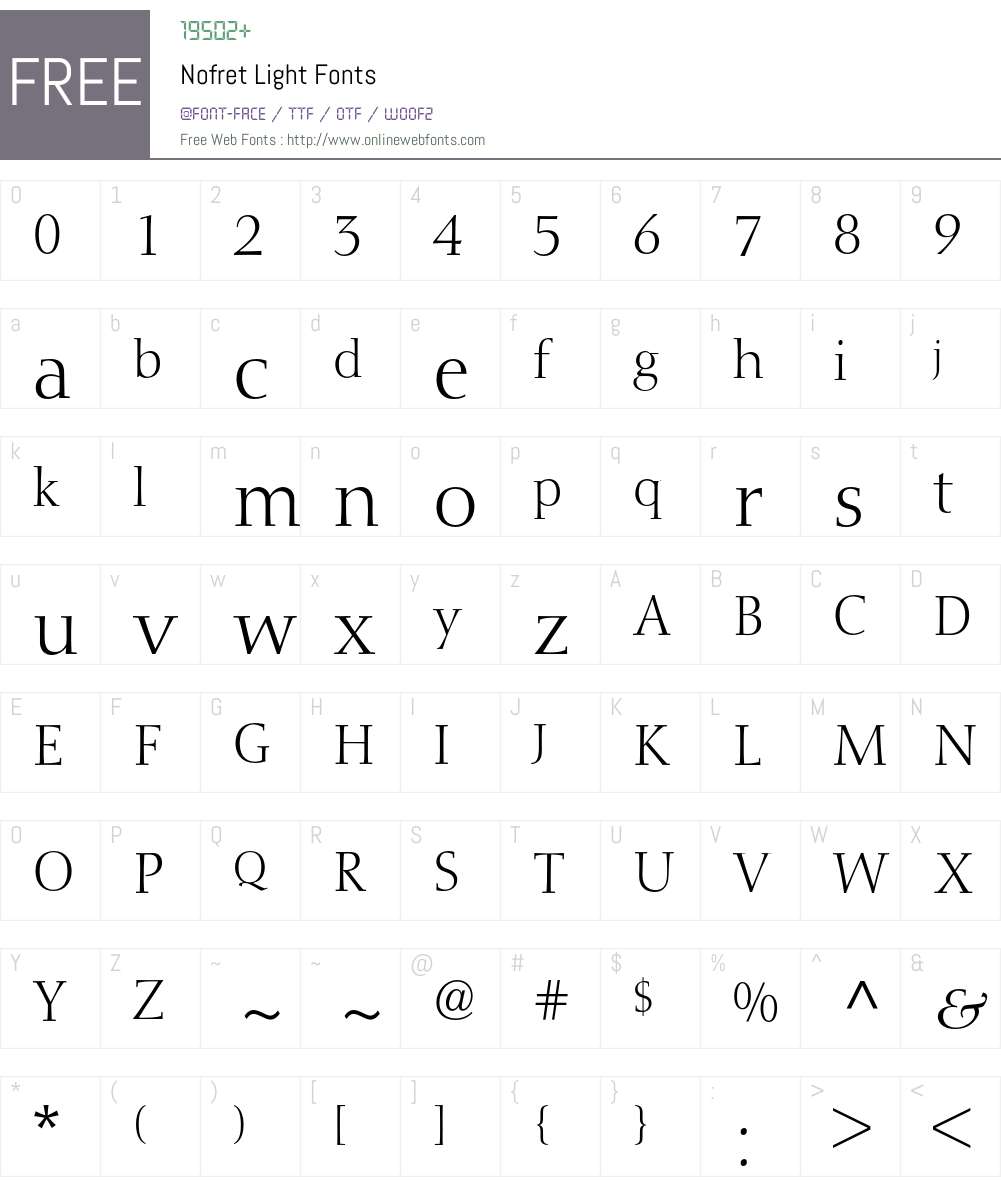 Nofret Font Screenshots