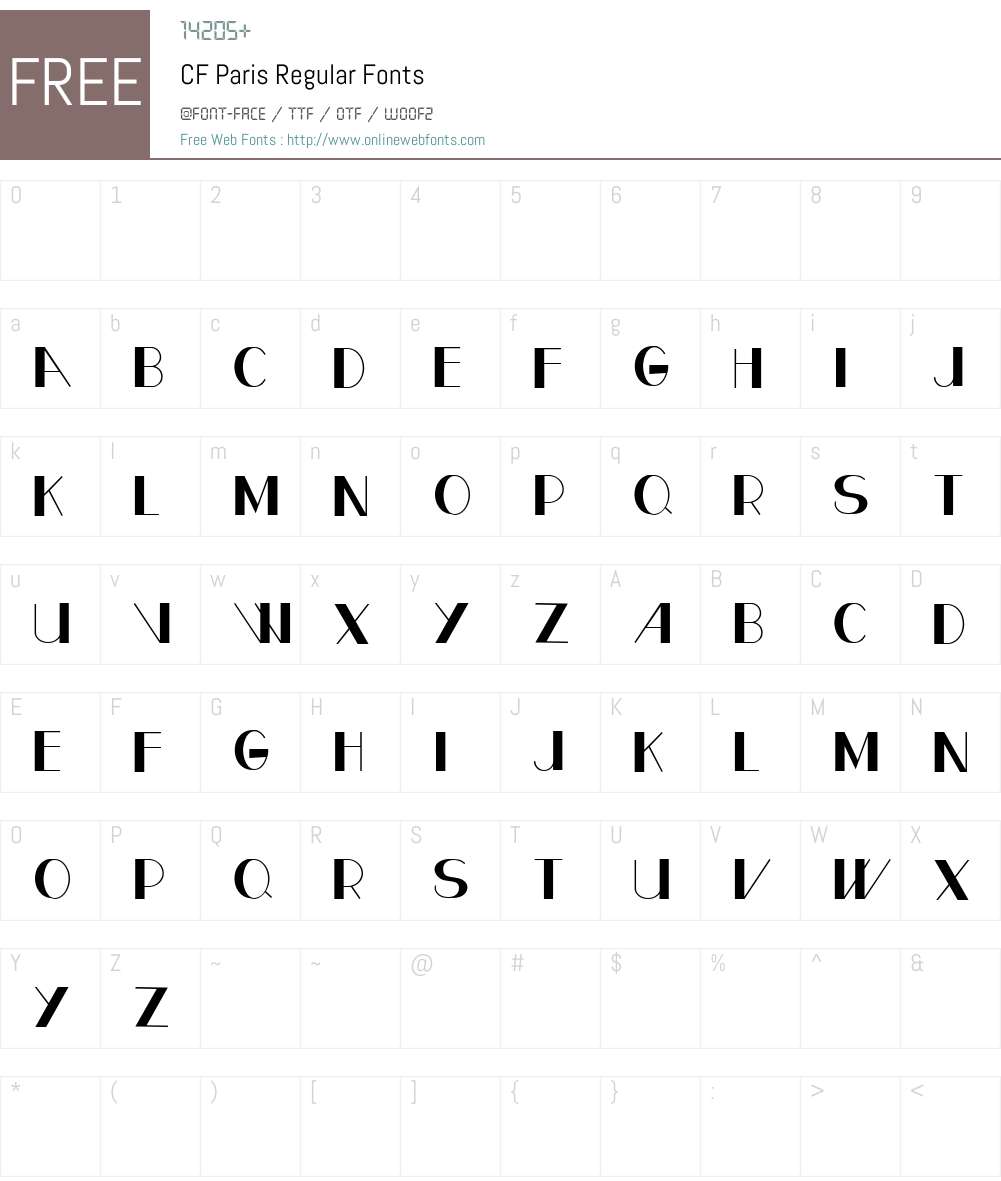 CF Paris Font Screenshots