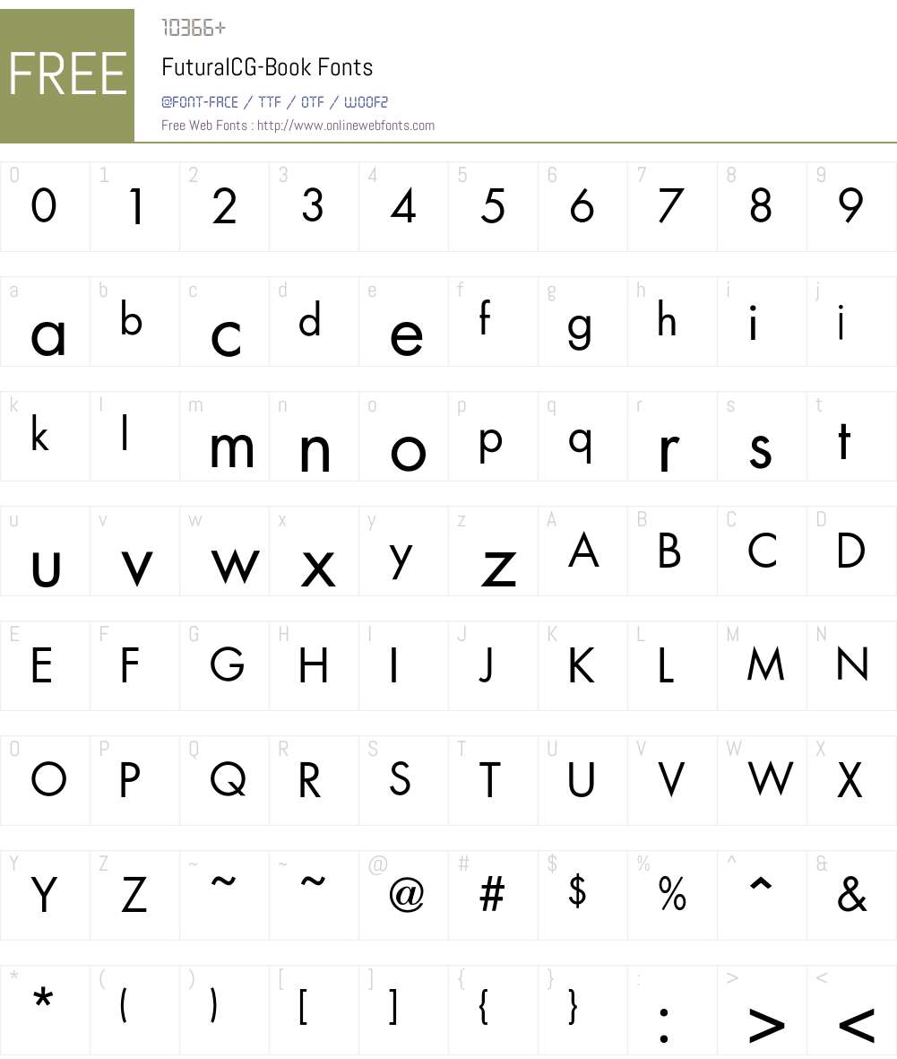 FuturaICG Font Screenshots