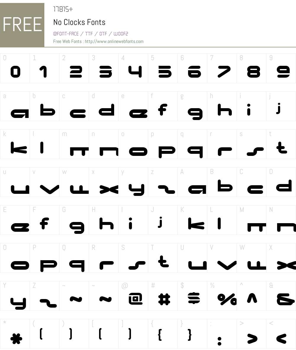 No Clocks Font Screenshots