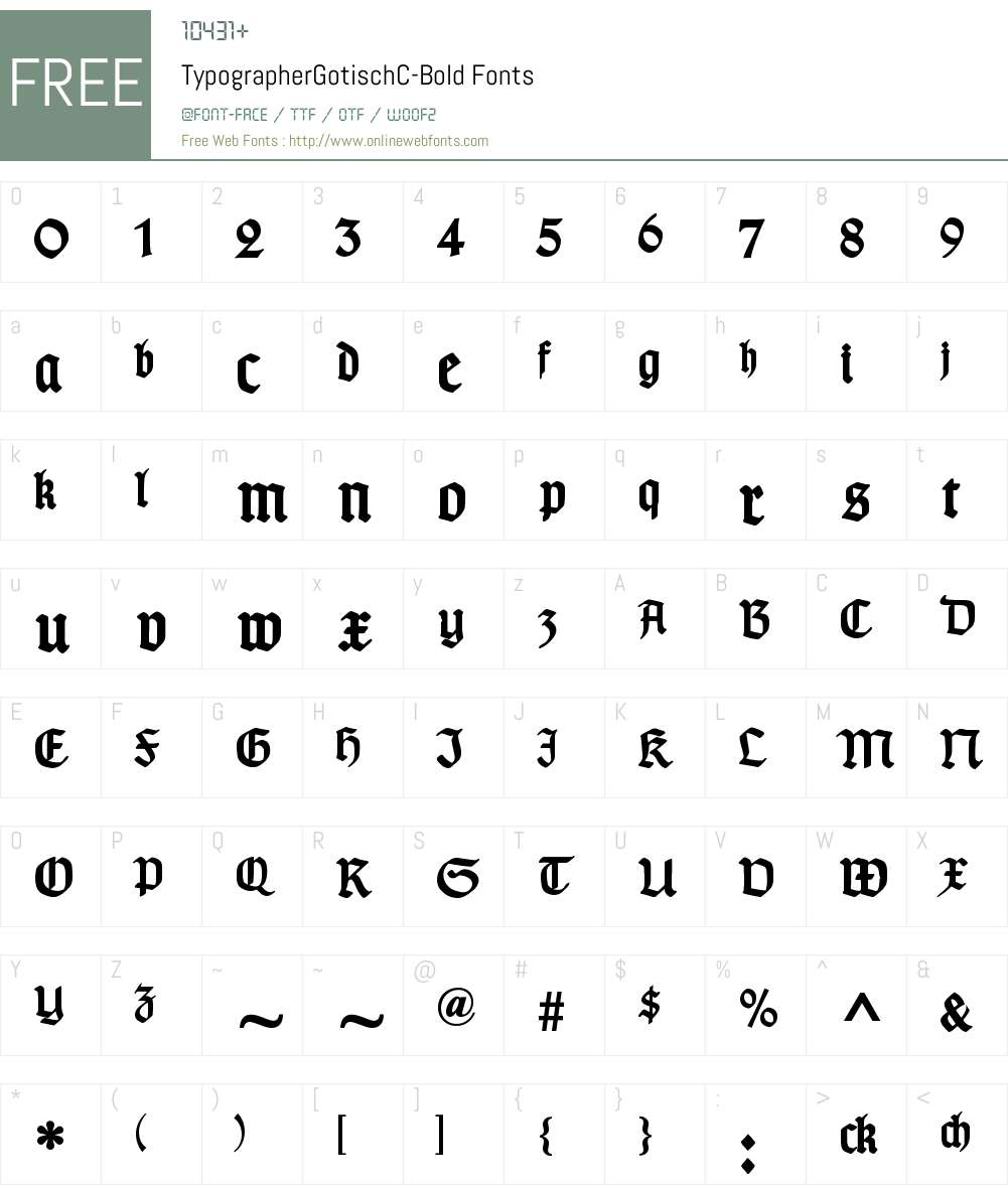 TypographerGotisch C Font Screenshots