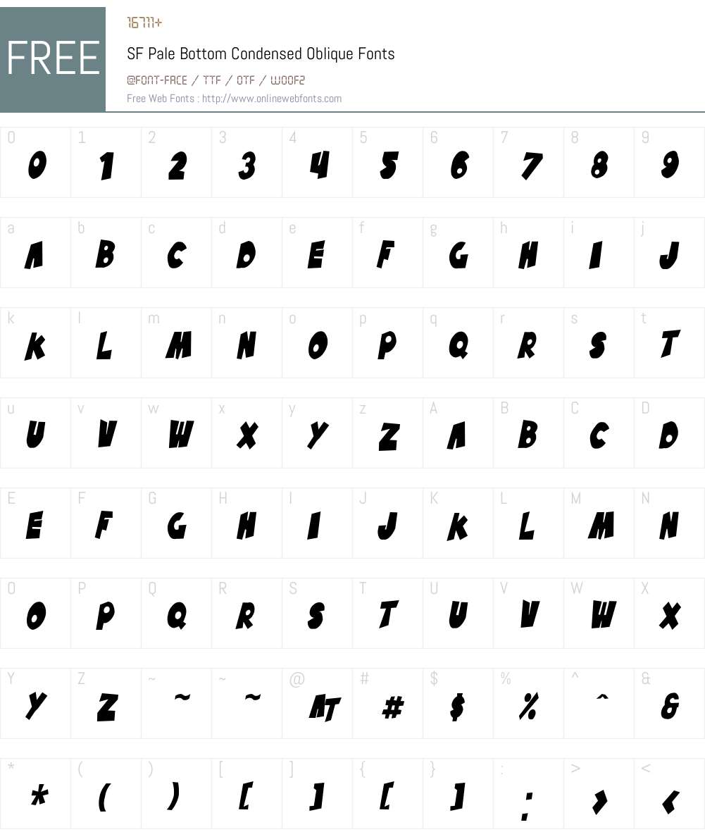SF Pale Bottom Condensed Font Screenshots