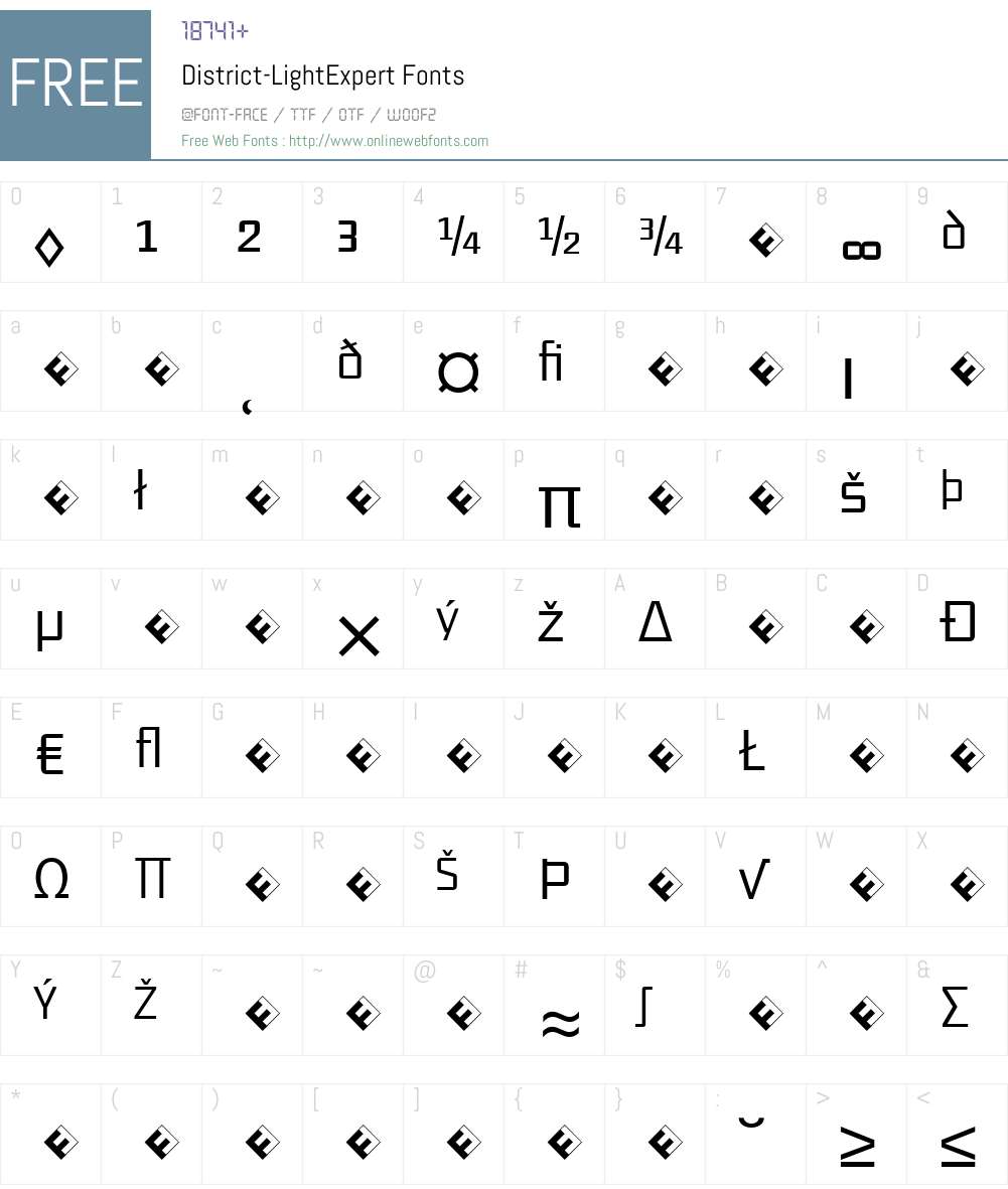 District-LightExpert Font Screenshots