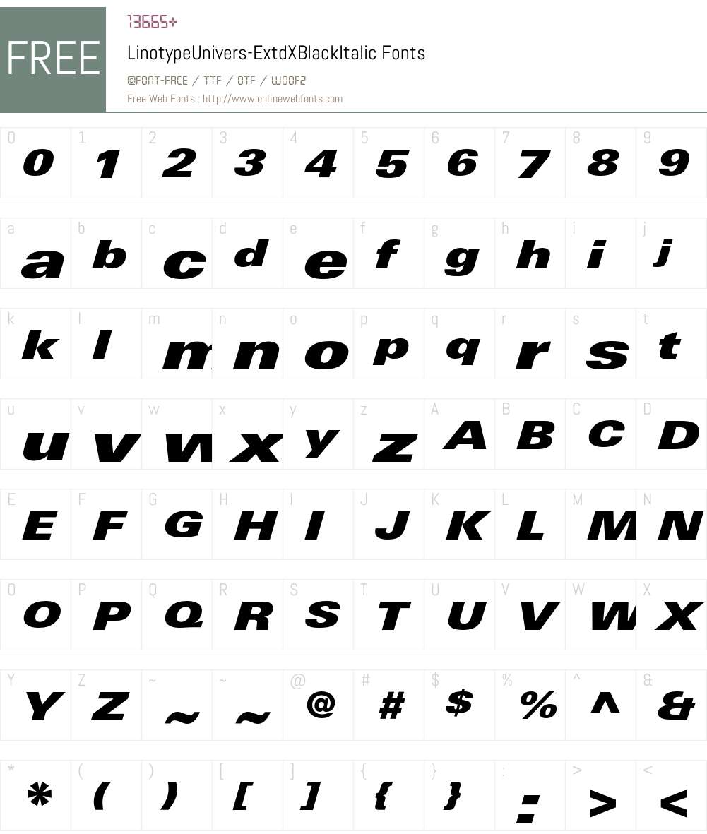 LinotypeUnivers Font Screenshots
