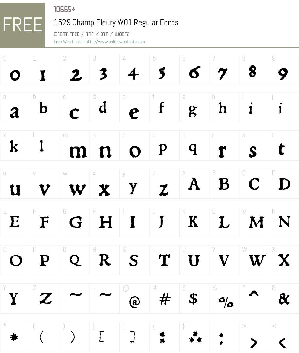 1529ChampFleuryW01-Regular Font Screenshots