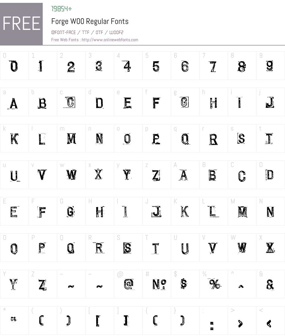 ForgeW00-Regular Font Screenshots