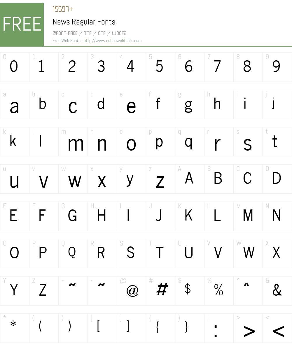 News Font Screenshots