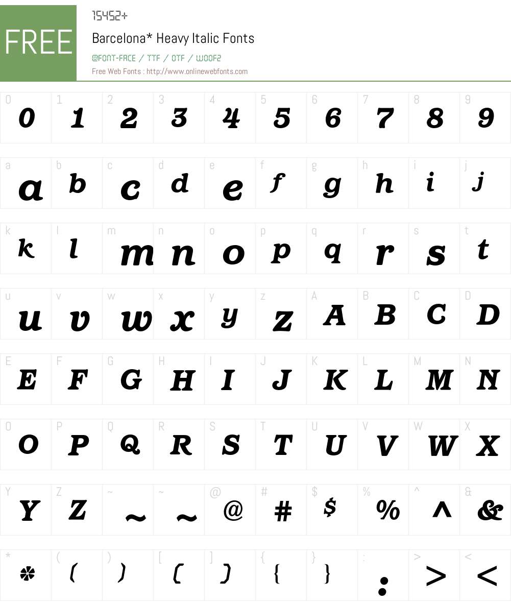Barcelona BQ Font Screenshots