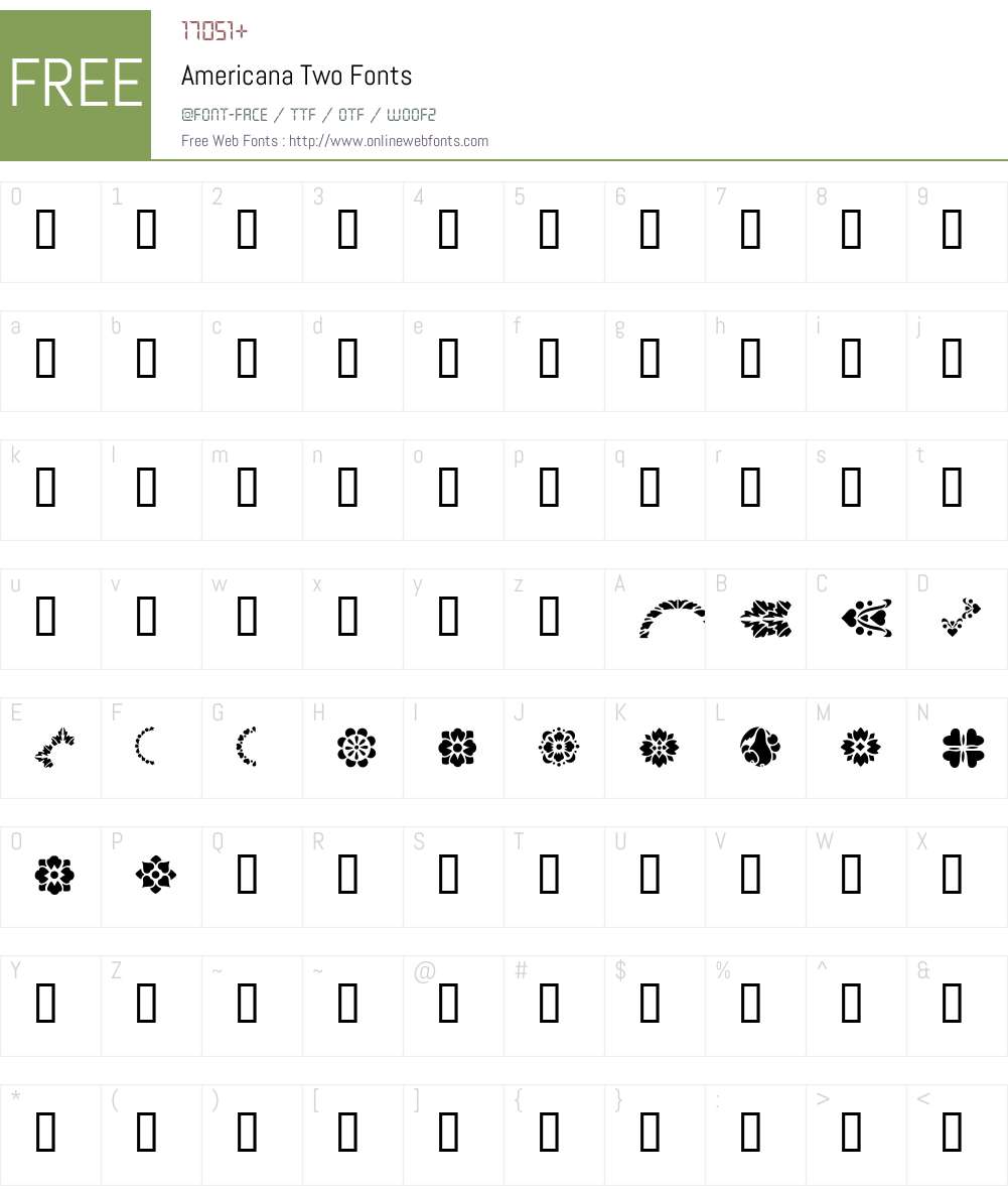 Americana Two Font Screenshots