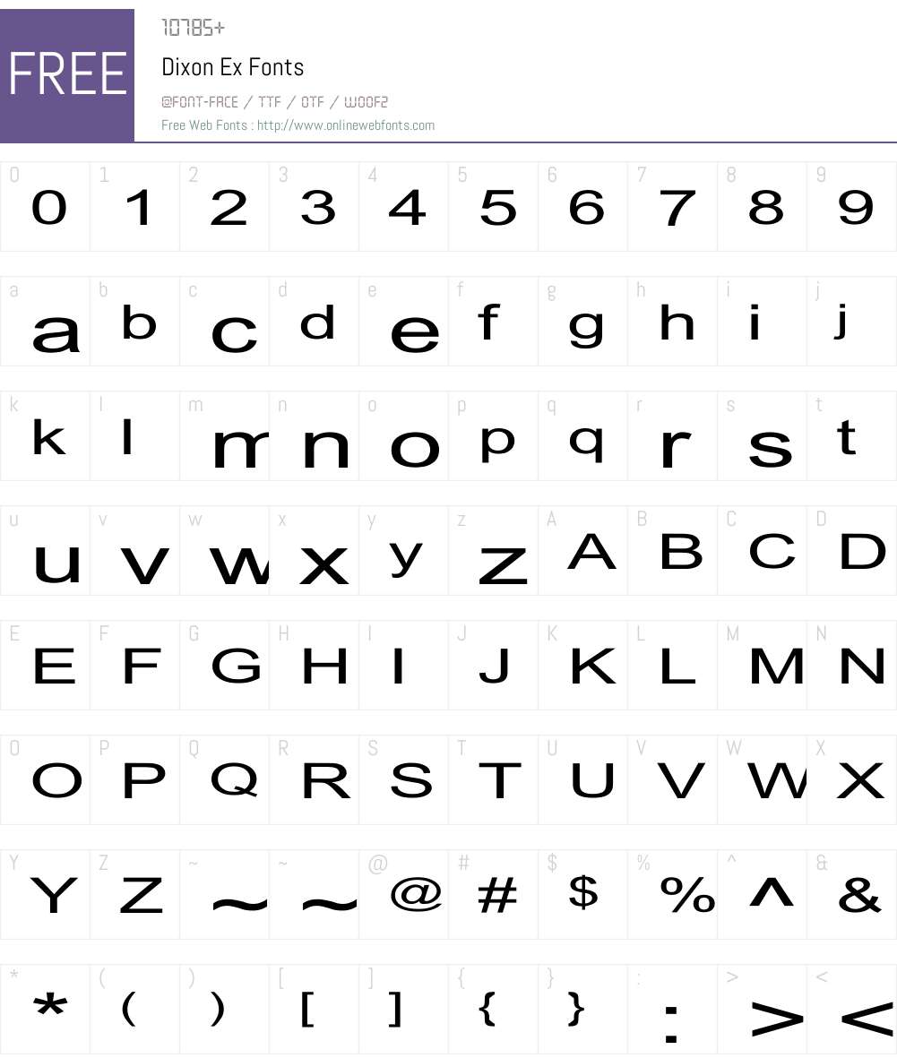 Dixon Ex Font Screenshots
