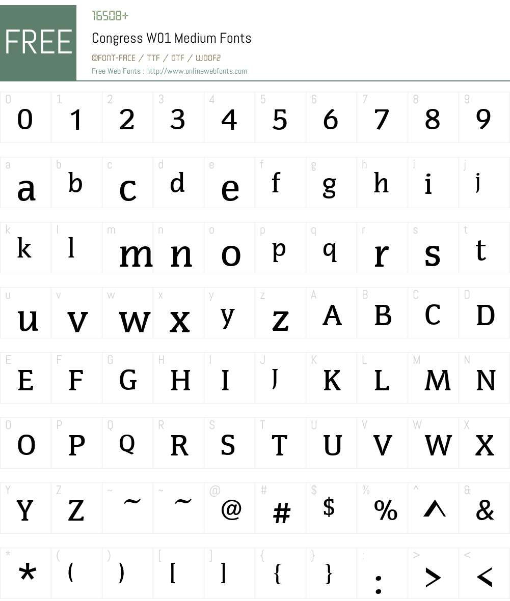 CongressW01-Medium Font Screenshots