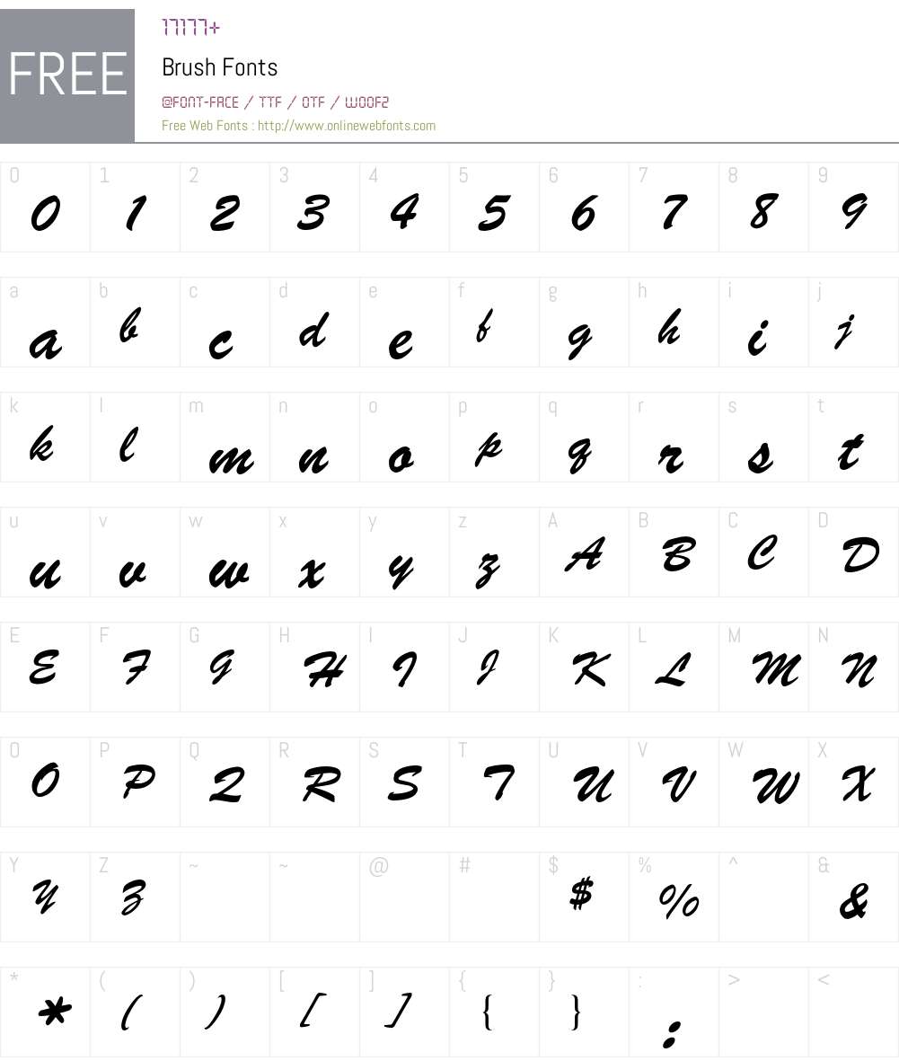 Brush BQ Font Screenshots