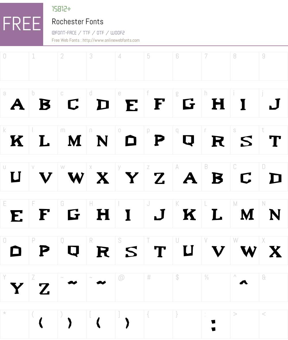 Rochester Font Screenshots