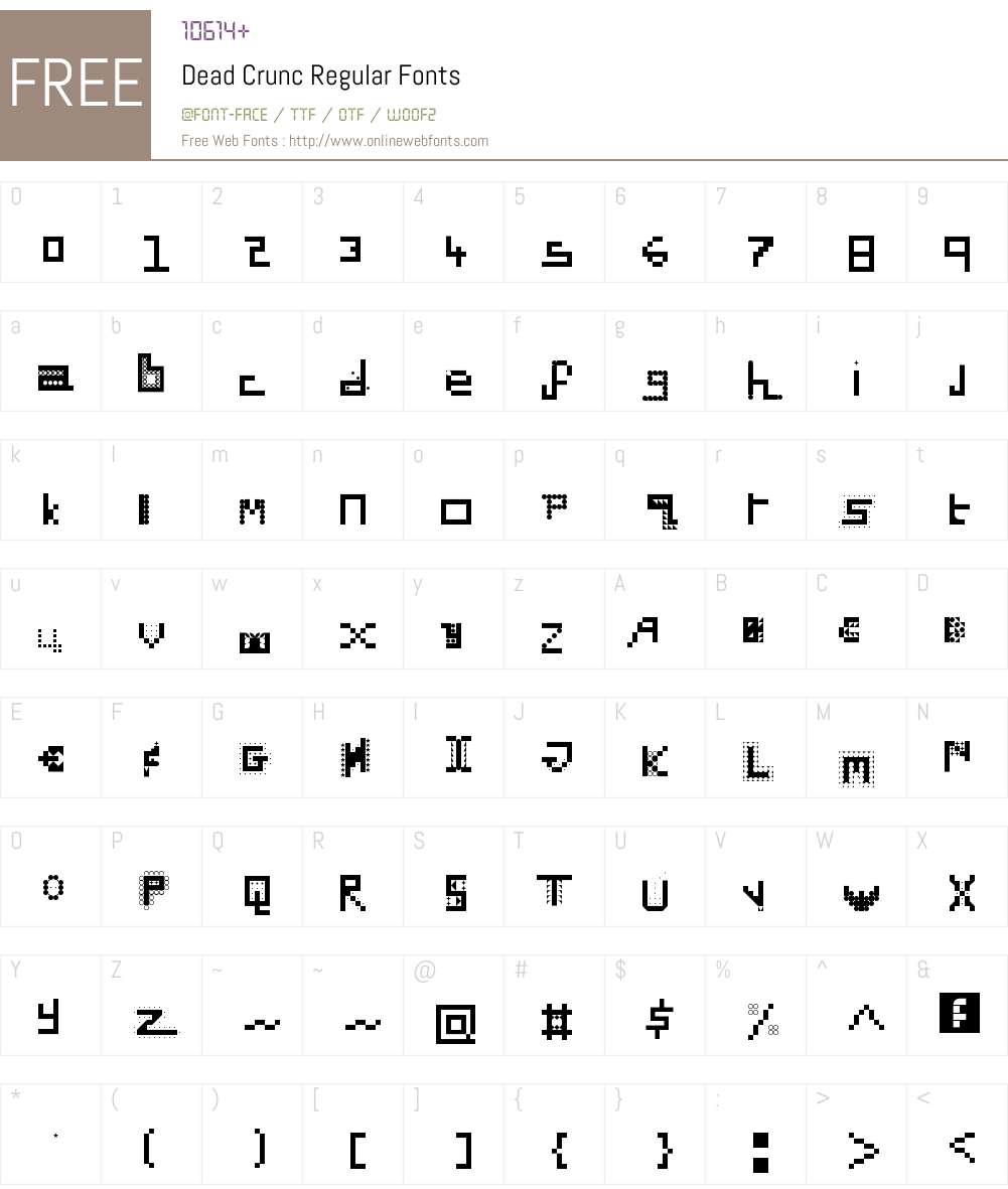 Dead Crunc Font Screenshots