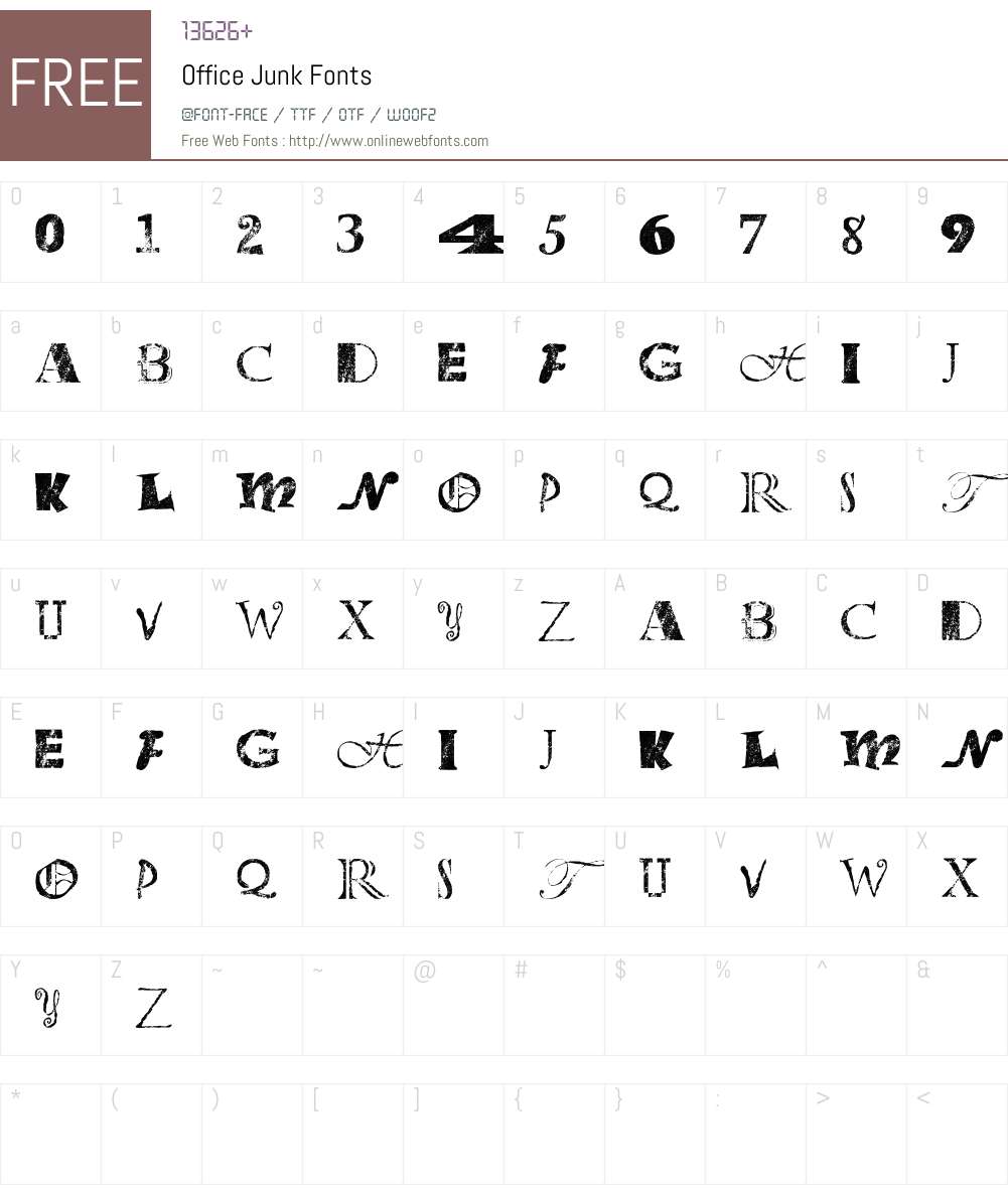Office Junk Font Screenshots