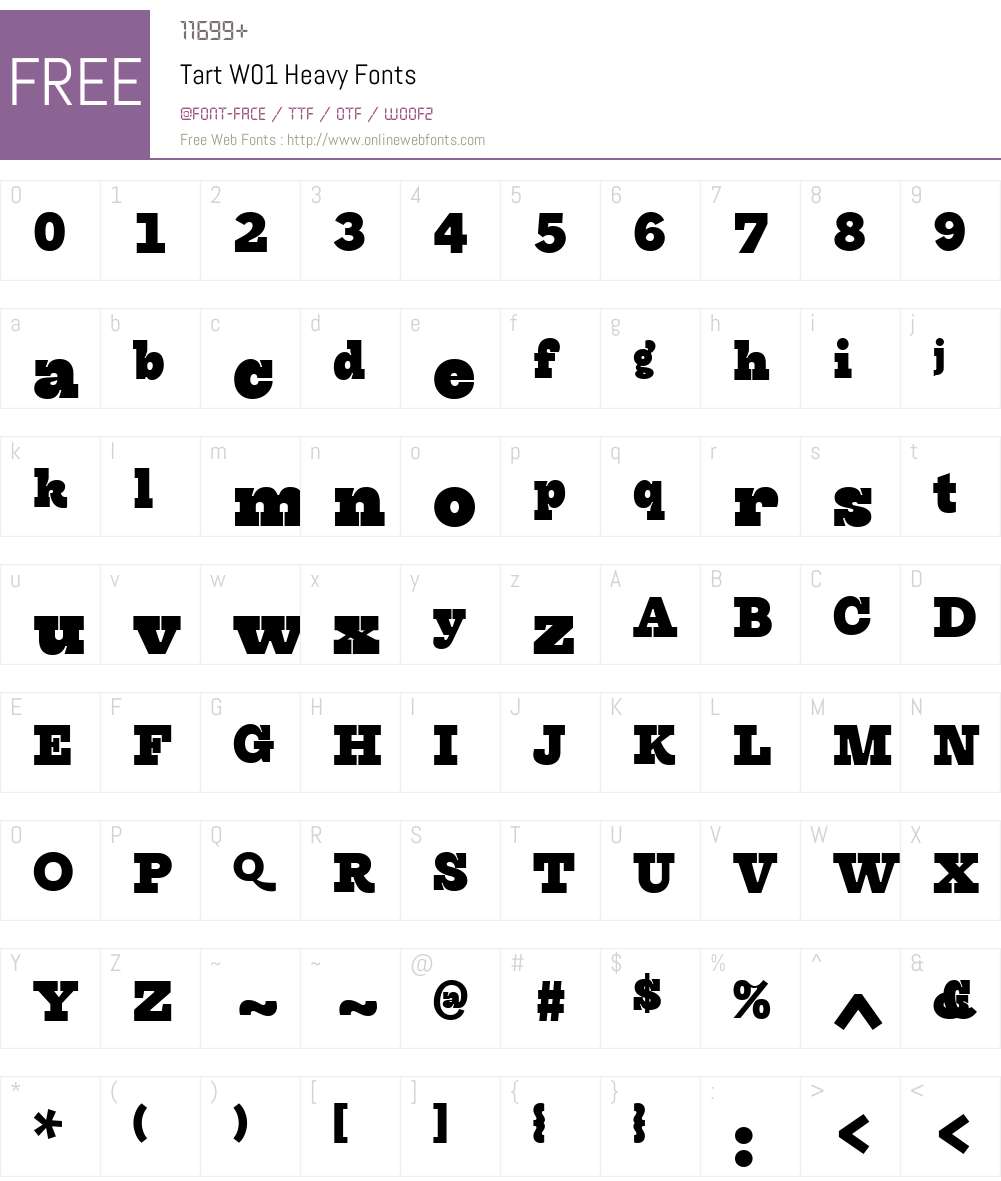TartW01-Heavy Font Screenshots