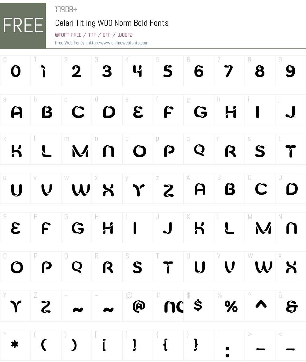 CelariTitlingW00-NormBold Font Screenshots