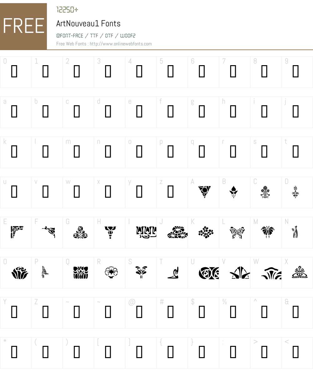 ArtNouveau1 Font Screenshots