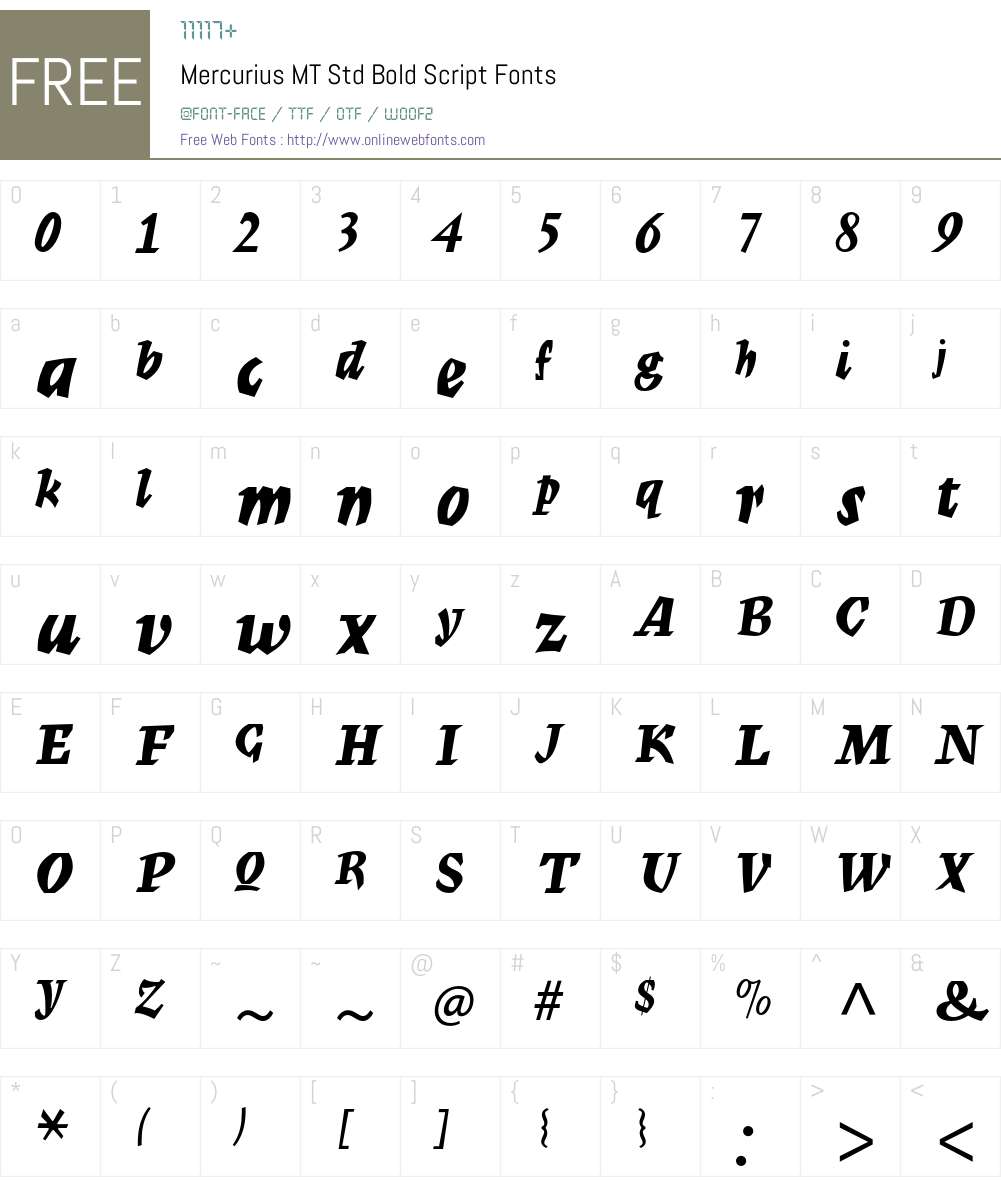 Mercurius MT Std Font Screenshots