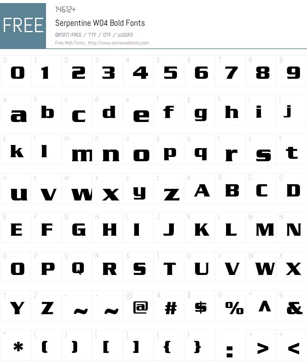 Serpentine Font Screenshots
