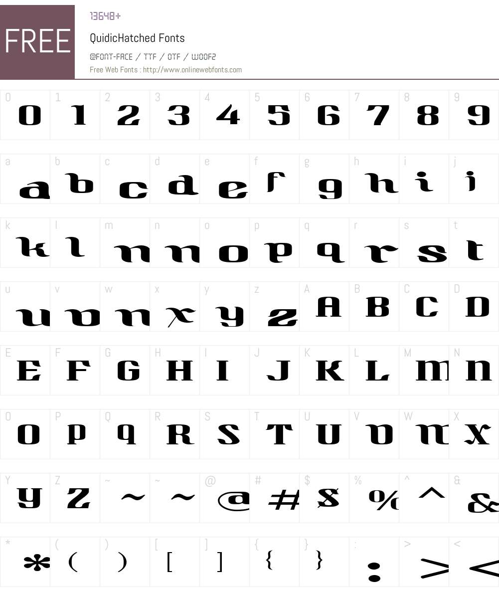QuidicHatched Font Screenshots