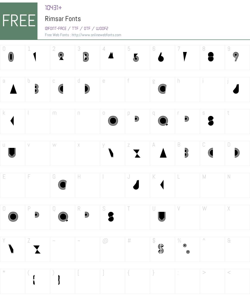 Rimsar Font Screenshots