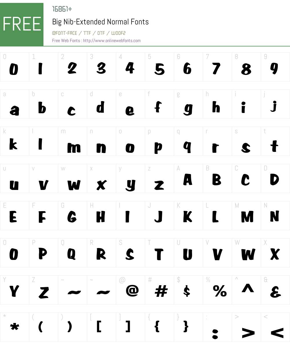 Big Nib-Extended Font Screenshots