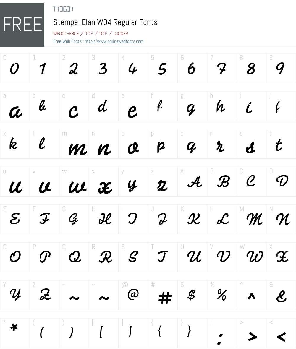 Stempel Elan Font Screenshots