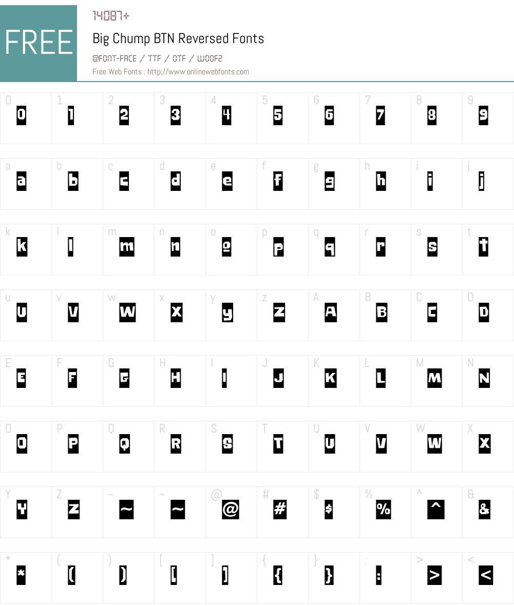 Big Chump BTN Reversed Font Screenshots