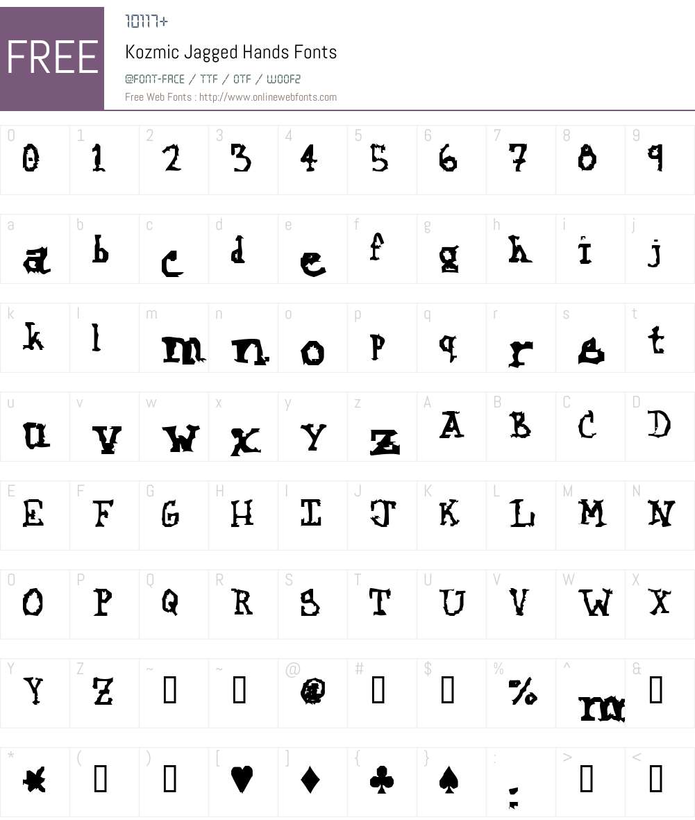 Kozmic Jagged Hands Font Screenshots