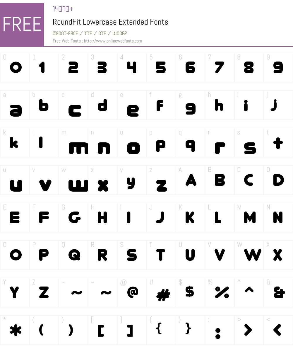 RoundFit Lowercase Extended Font Screenshots