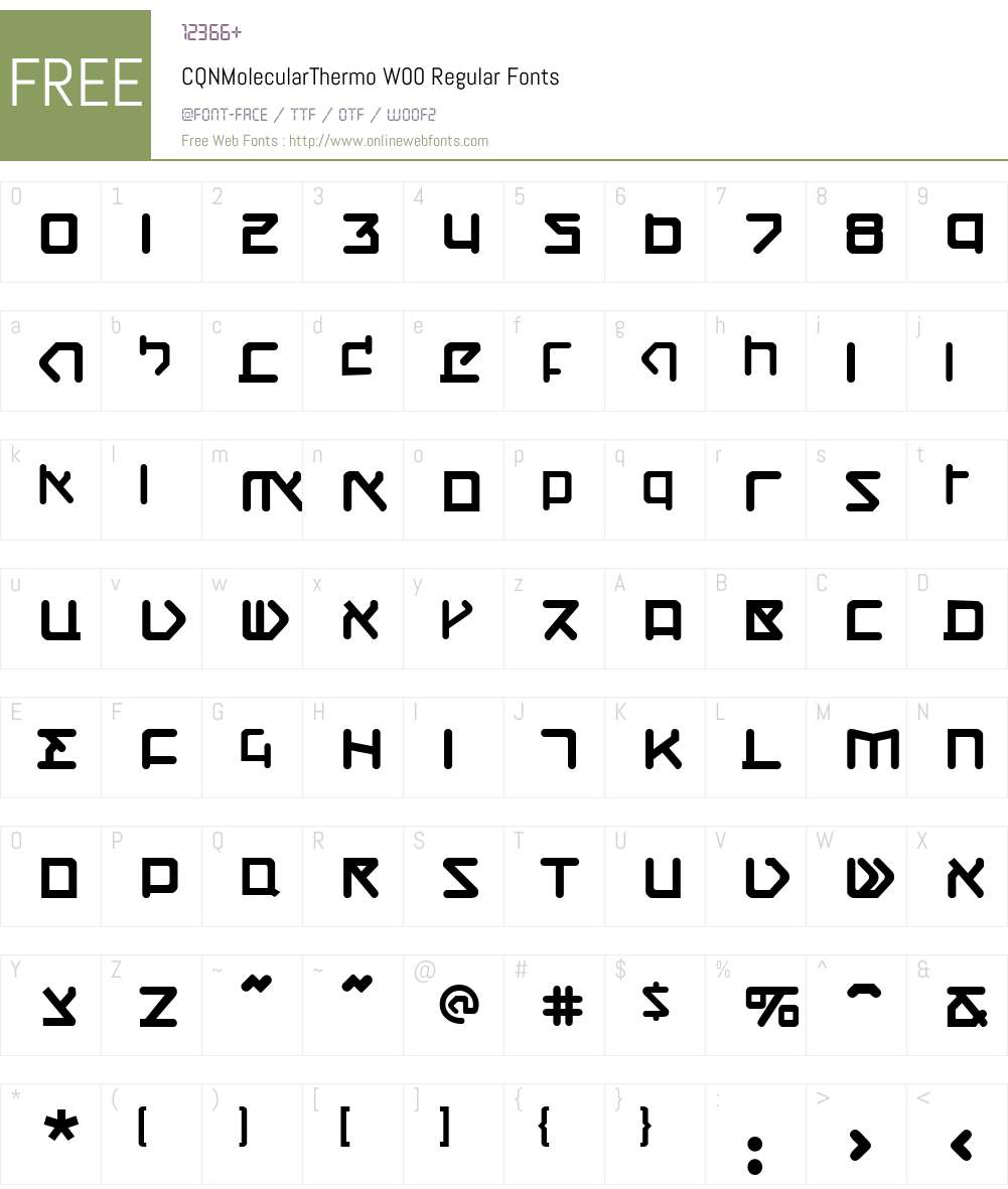CQN-Molecular Font Screenshots