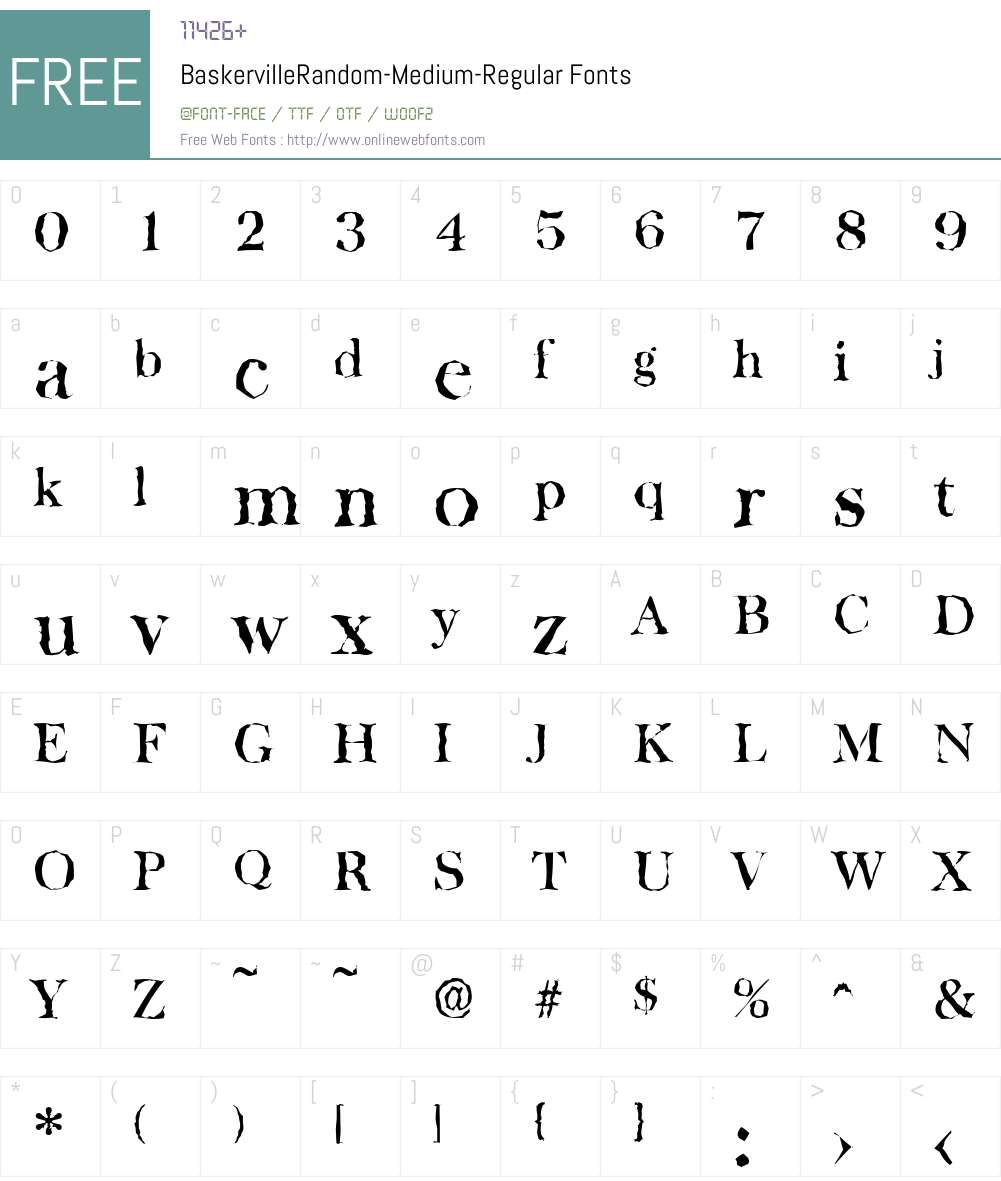 BaskervilleRandom-Medium Font Screenshots