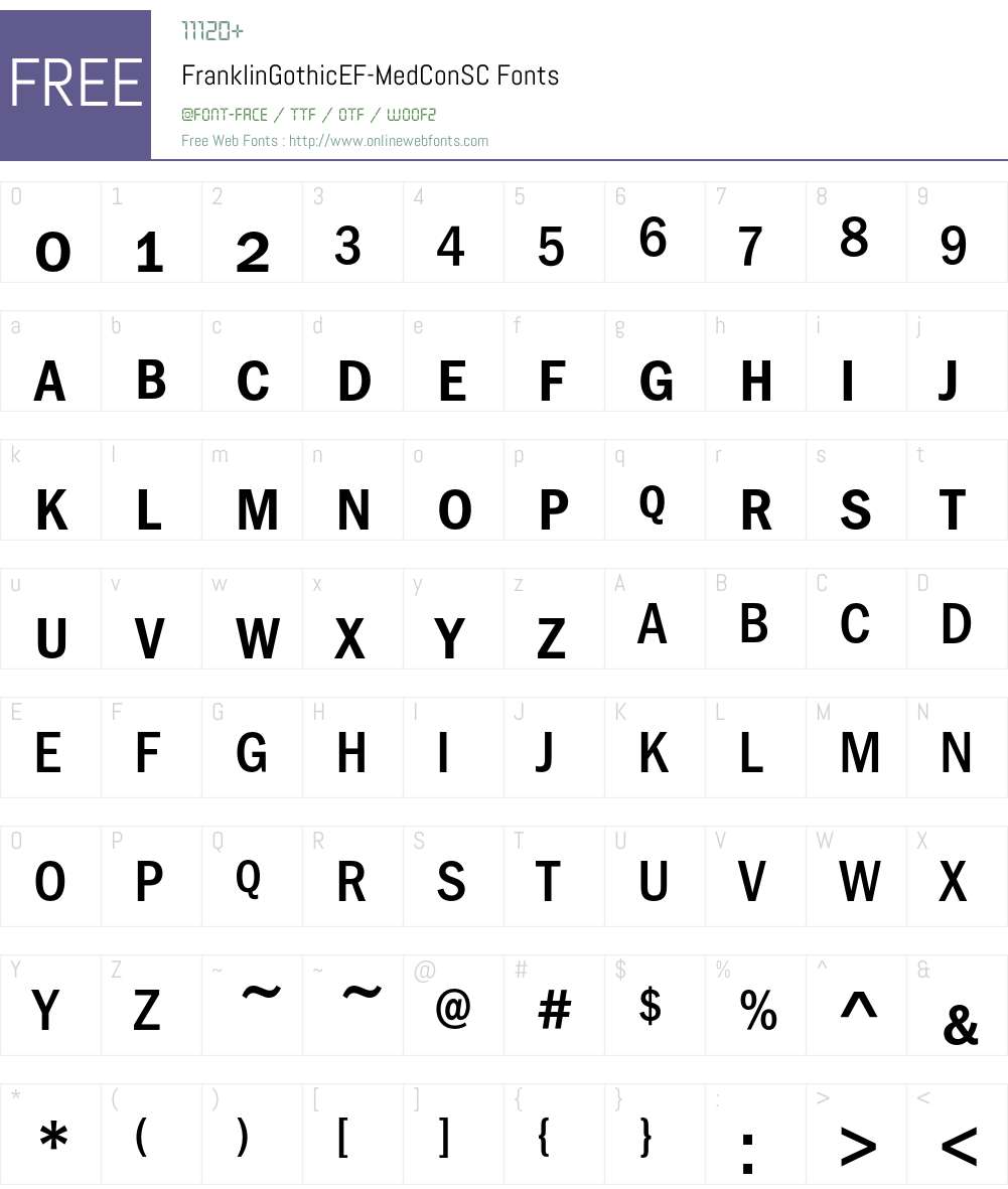 FranklinGothicEF Font Screenshots