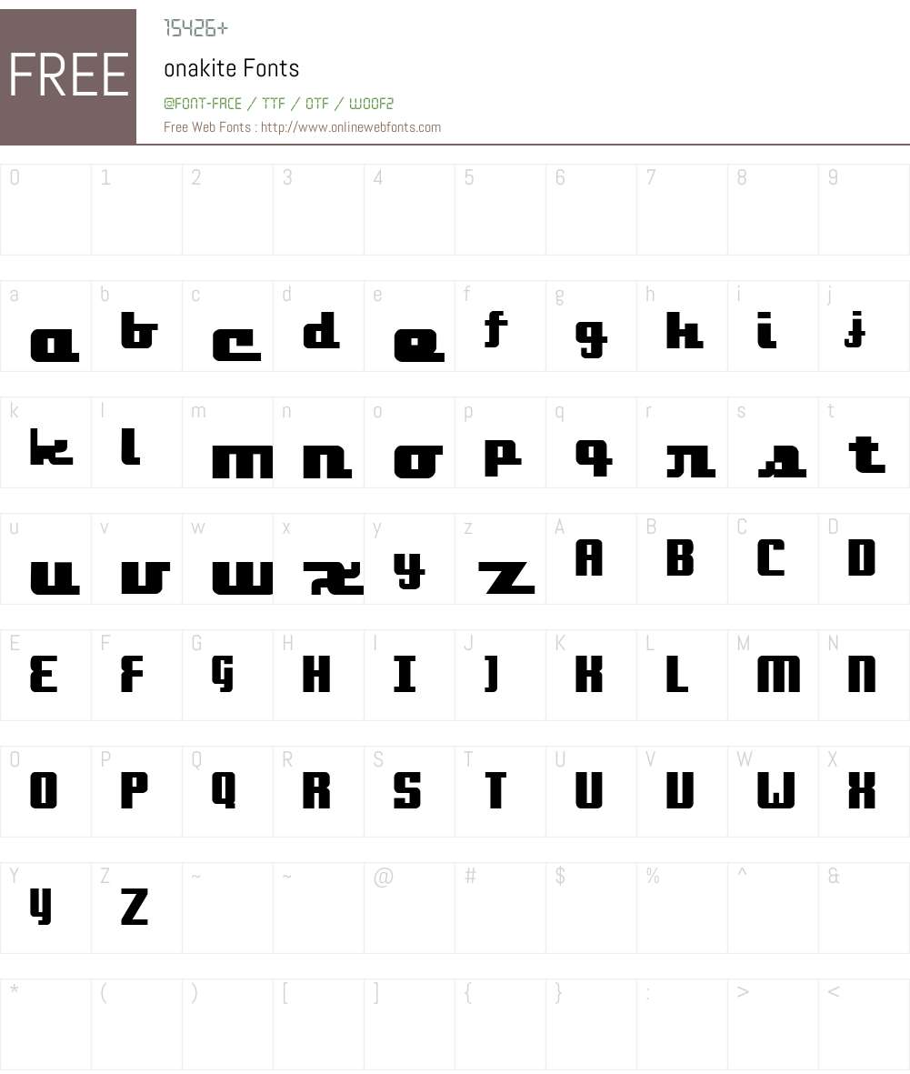onakite Font Screenshots