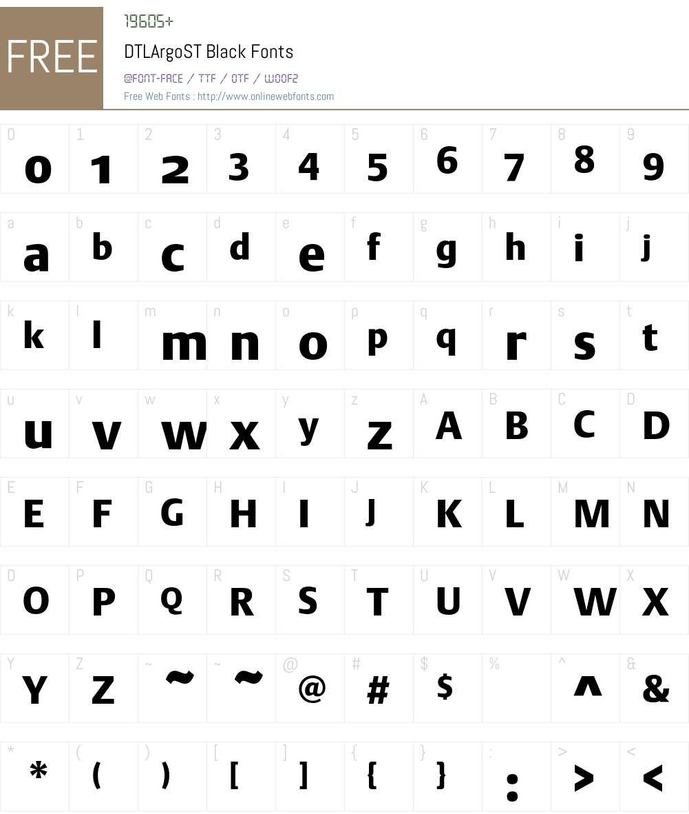 DTL Argo Font Screenshots