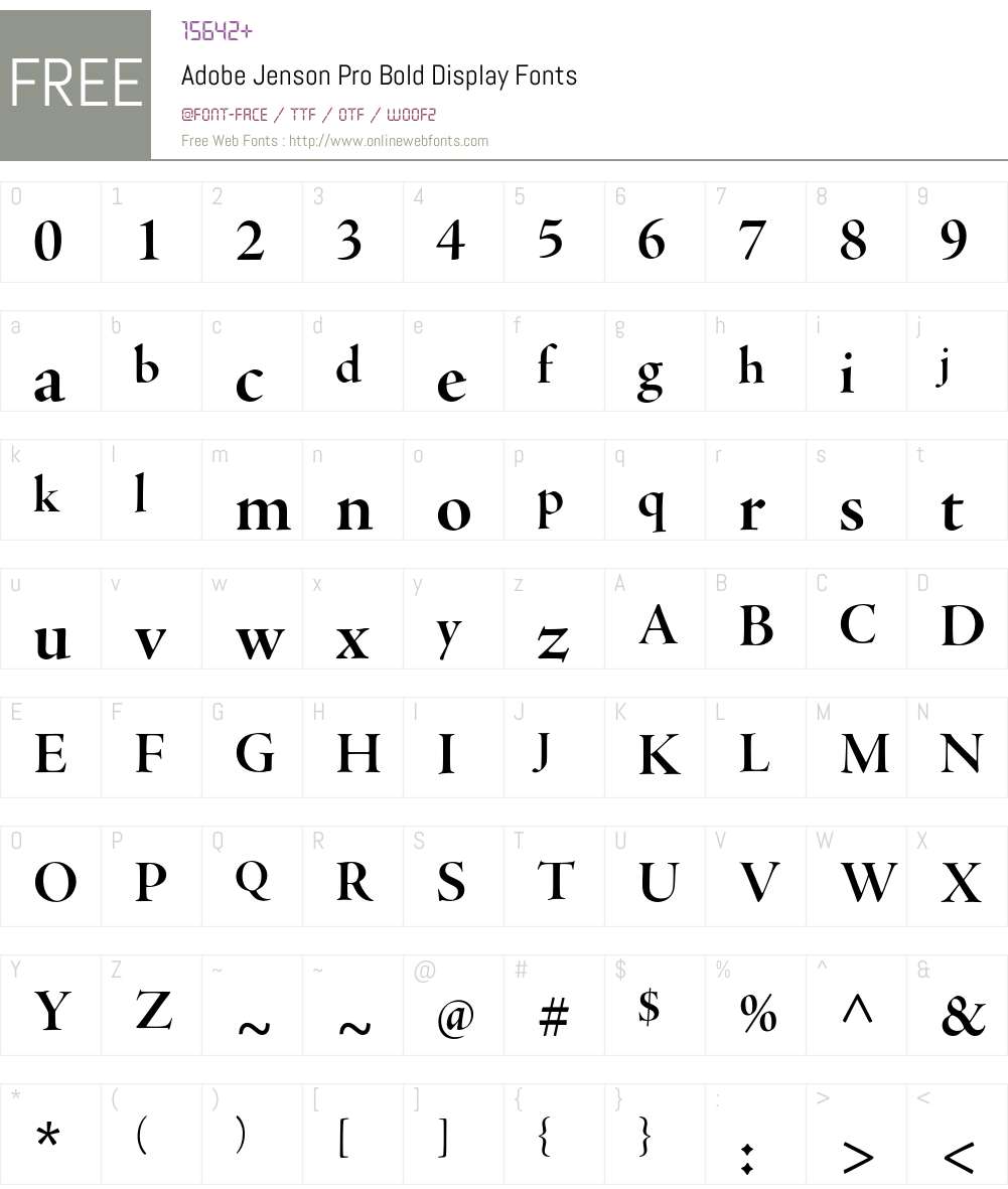 Adobe Jenson Pro Font Screenshots