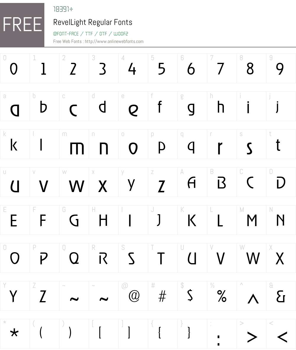 RevelLight Font Screenshots