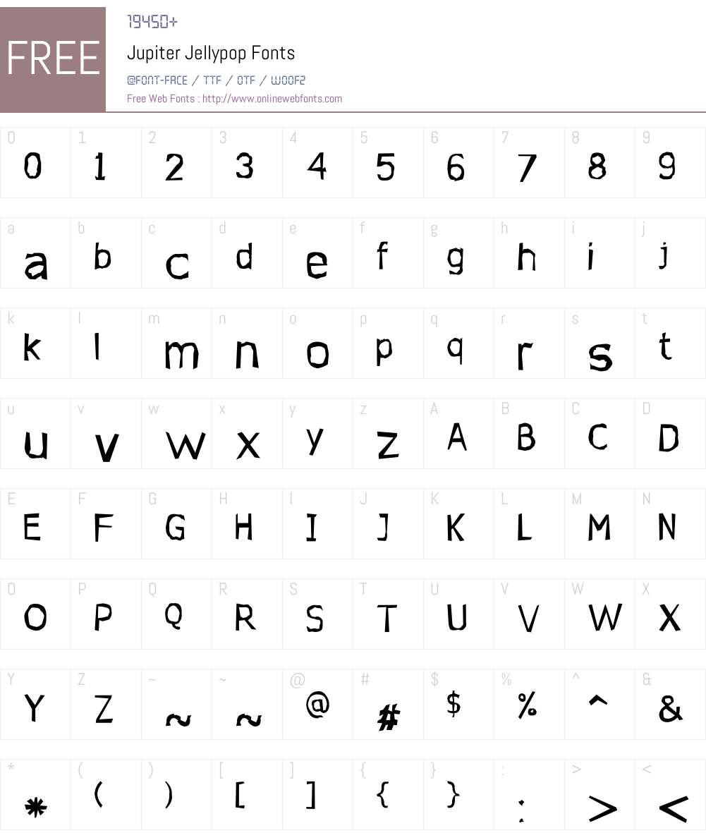 Jupiter Jellypop Font Screenshots