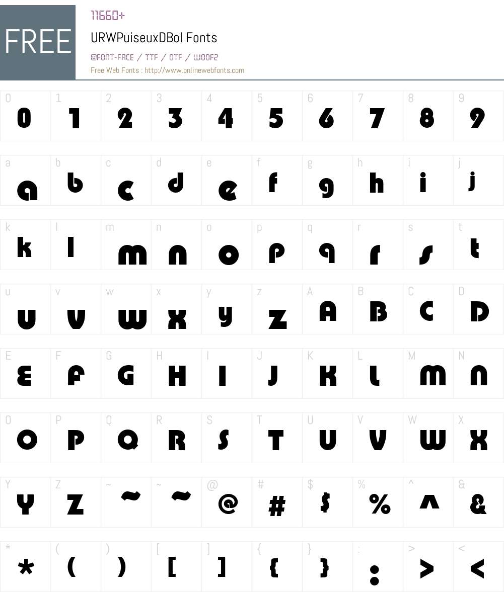 URWPuiseuxDBol Font Screenshots