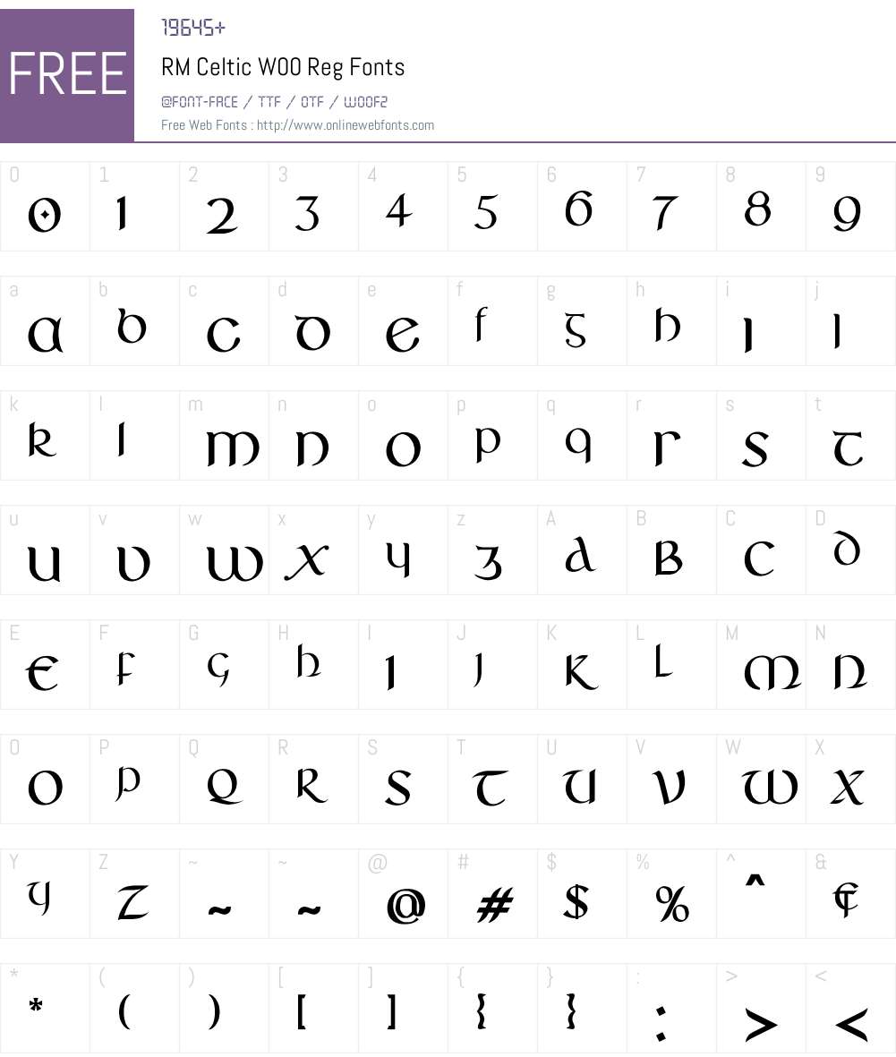 RMCelticW00-Reg Font Screenshots