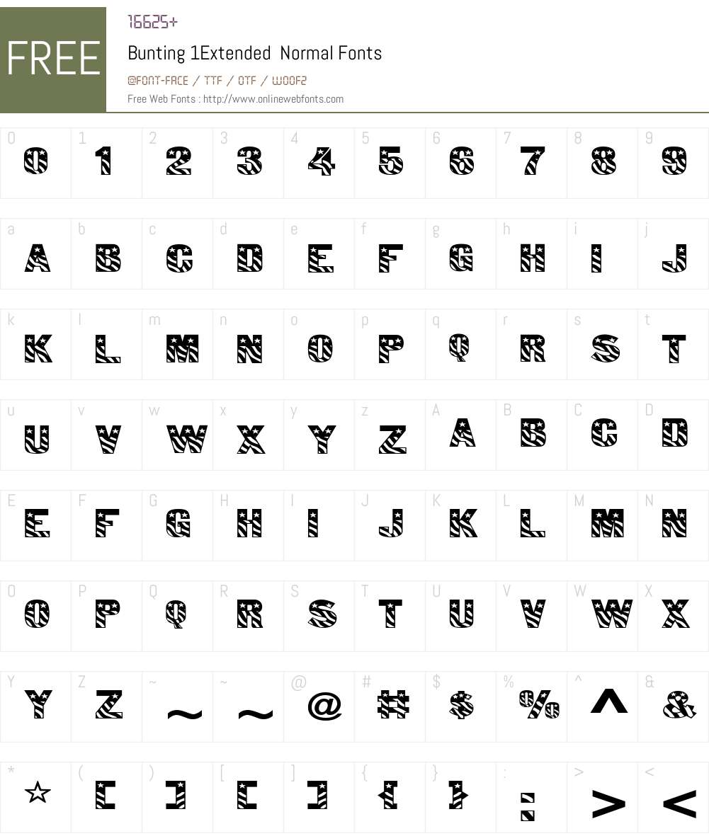 Bunting 1Extended Font Screenshots